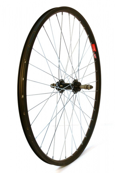 Колесо 20" MTB,заднее, двойной обод DH18,алюминиевый сплав, черный,черная втулка RH207-1,135 мм.36 спиц,на гайках.