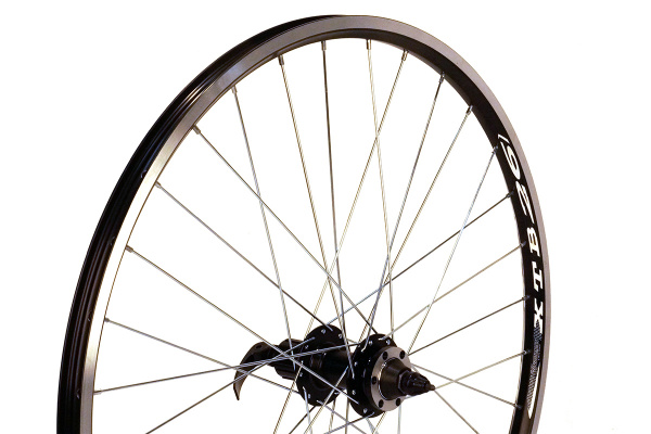 Колесо 27.5" MTB,заднее, двойной обод XTB-26 ,алюм.сплав, черный,черная втулка JY-D142TSE,под кассету 8-9пер.,крепление ротора IS6